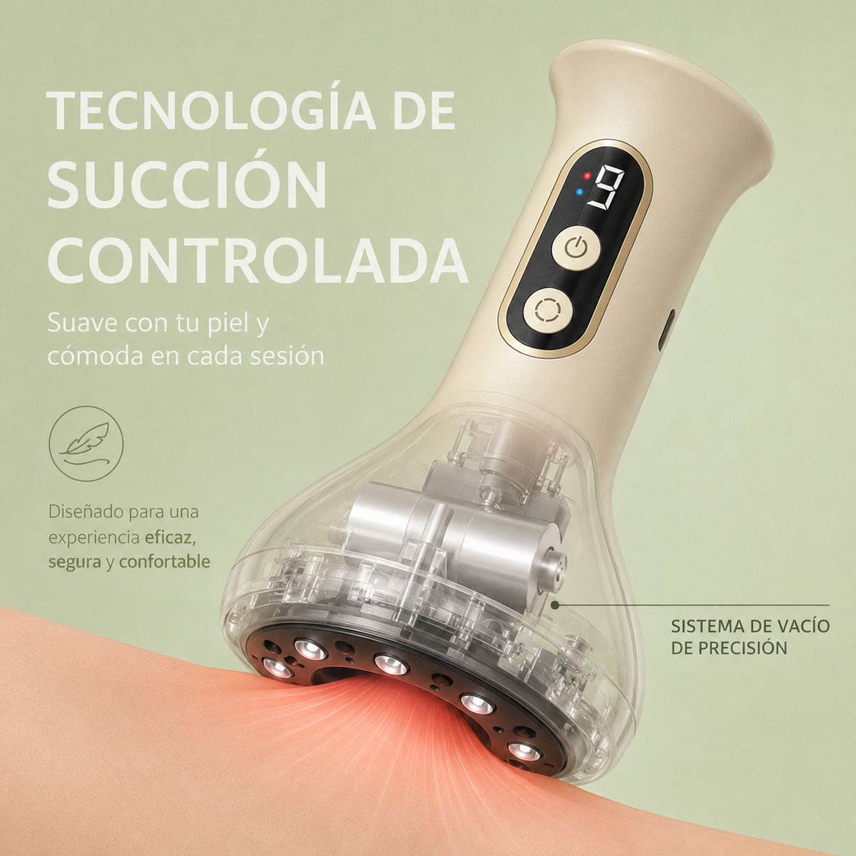 Masajeador de ventosa con calor para la celulitis